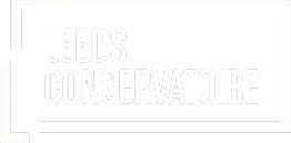 Leeds Conservatoire Logo, white with transparent background